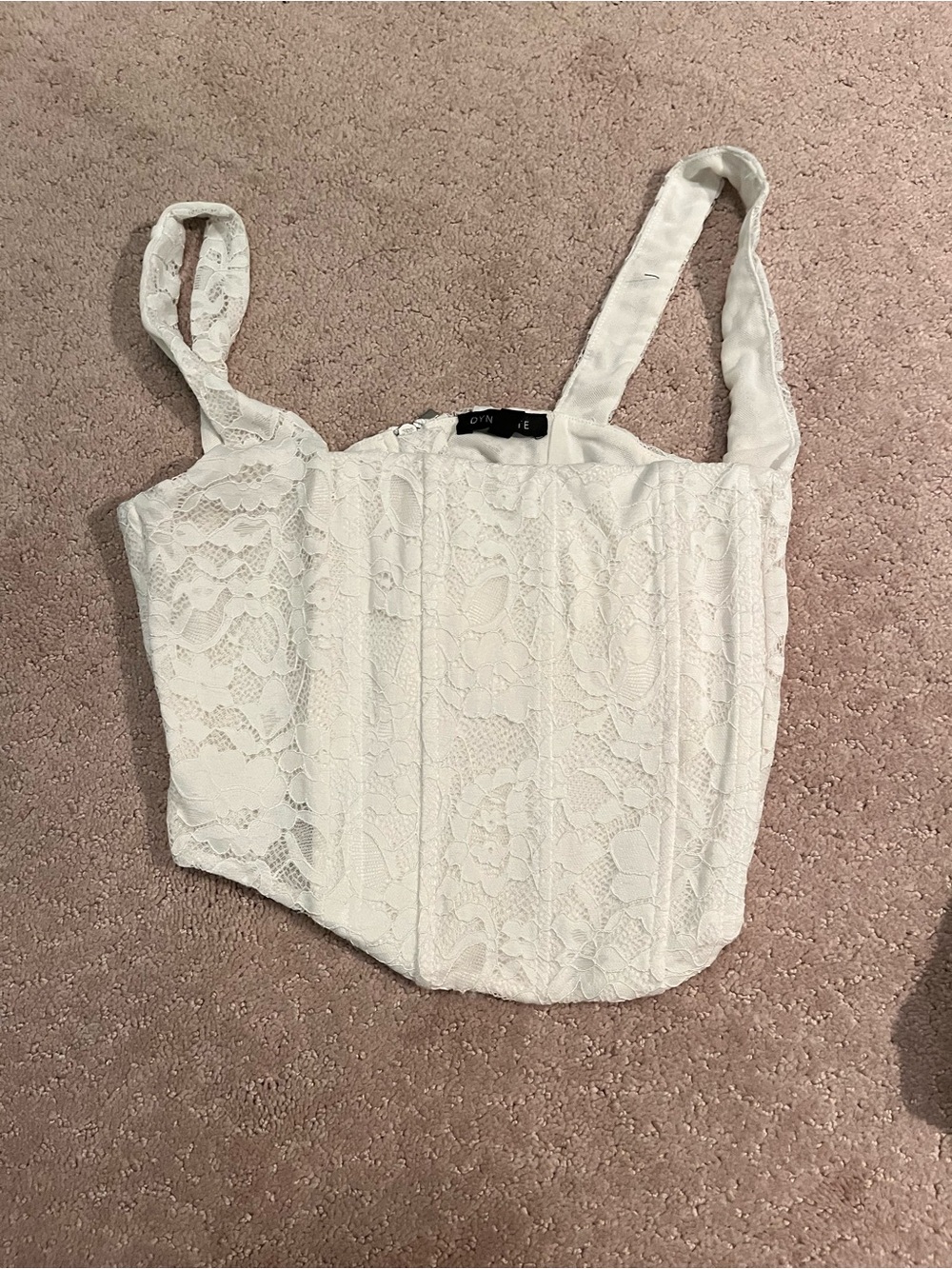 Dynamite White Lace Corset Tank Top